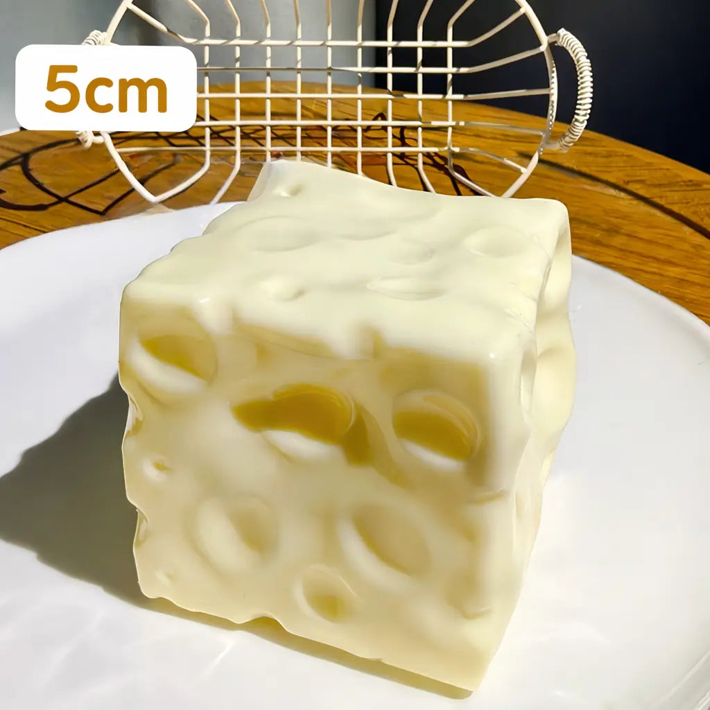 Squishy Cheese Block - Yellow, Moldable Fidget Toy with Squeeze Feature, Ideal for Play and Relaxation Giant Cheese Squishy - 6/7Cm Moldable Non-Rebound Fidget Toy | Viral ASMR Stress Ball Glutinous