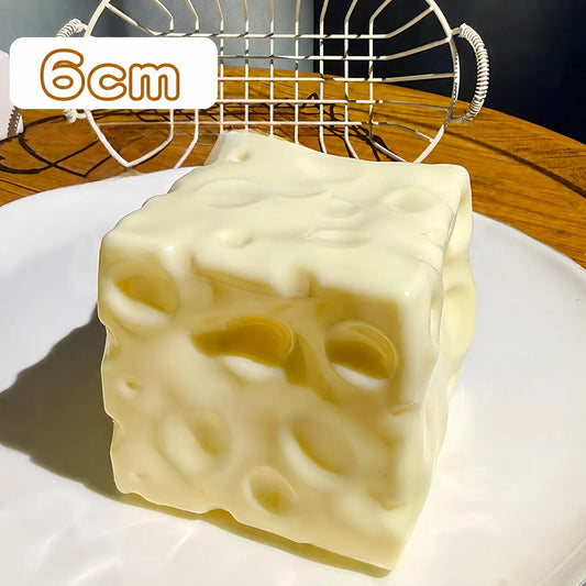 Squishy Cheese Block - Yellow, Moldable Fidget Toy with Squeeze Feature, Ideal for Play and Relaxation Giant Cheese Squishy - 6/7Cm Moldable Non-Rebound Fidget Toy | Viral ASMR Stress Ball Glutinous